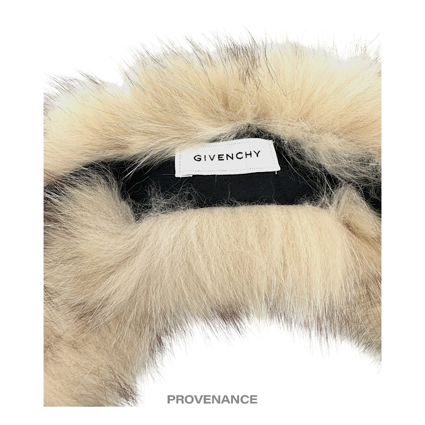 🔴 Givenchy Fur Shawl Scarf - Cream Brown Fox