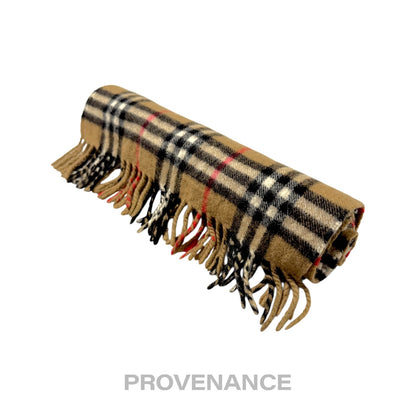 🔴 Vintage Burberrys Scarf Nova Check 100% Cashmere Camel