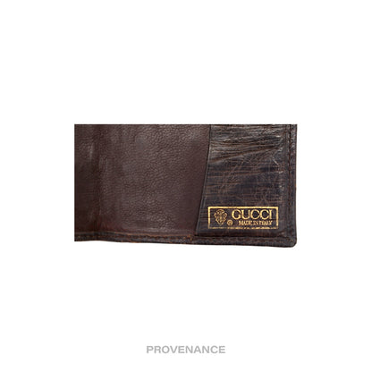 🔴 Gucci Pocket Organizer Wallet - Chocolate Ostrich Leather
