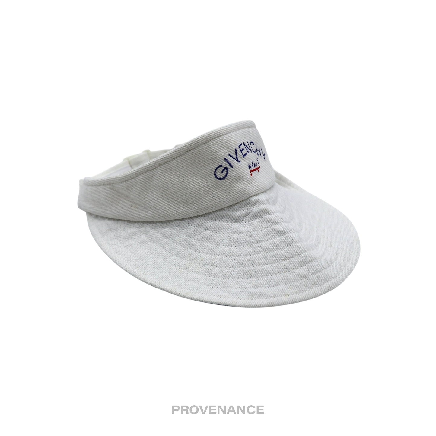 🔴 Givenchy Play Logo Embroidered Visor - White/Blue