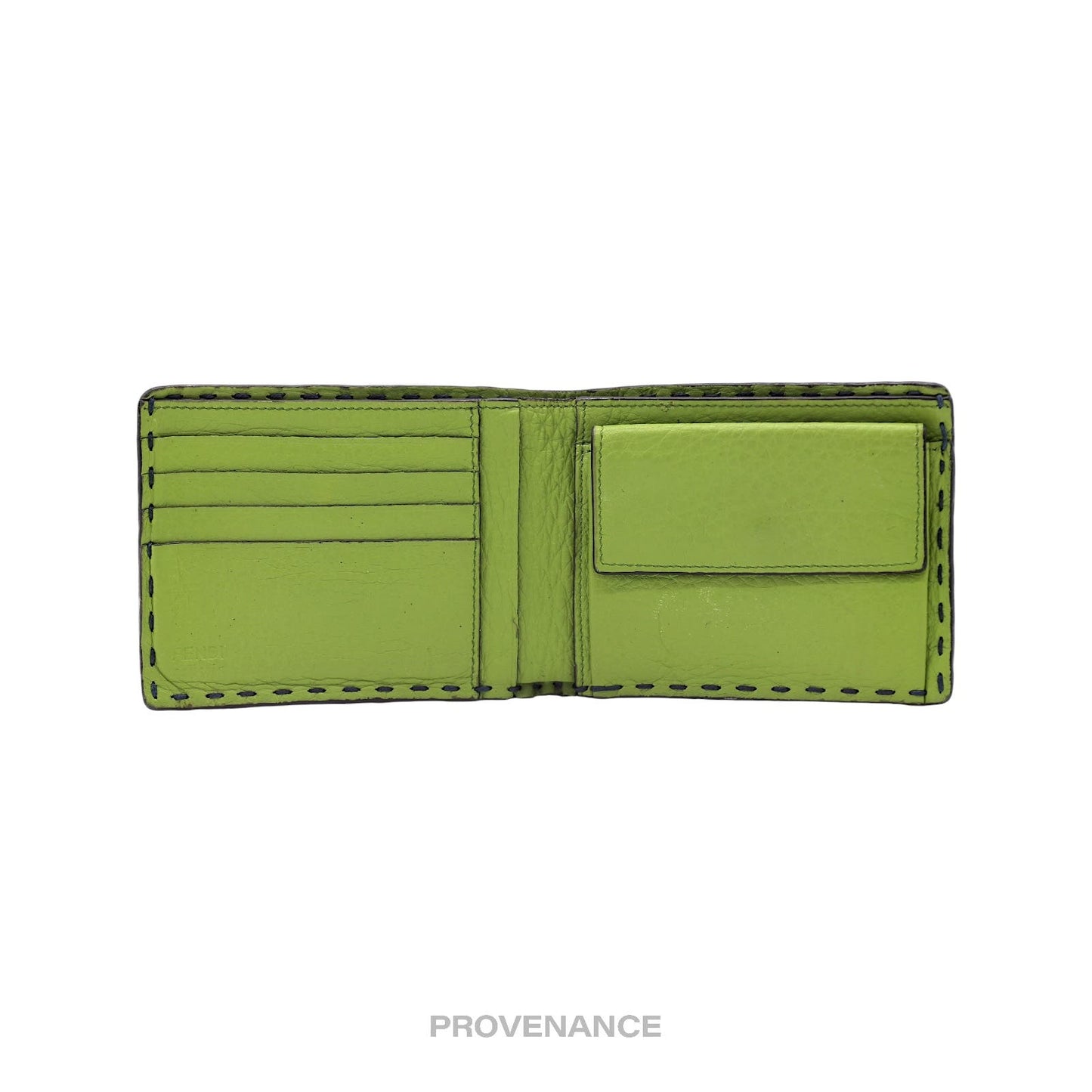 🔴 Fendi Selleria Horizontal Wallet - Navy/Green Roman