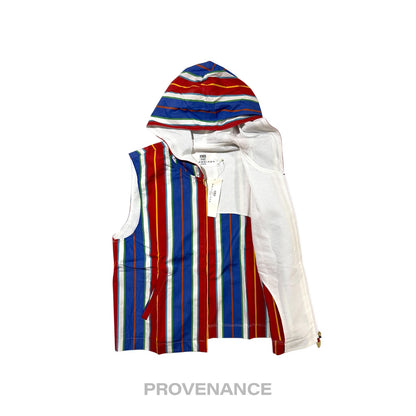 🔴 Balenciaga Golf Hoodie Vest - Striped Red Blue M