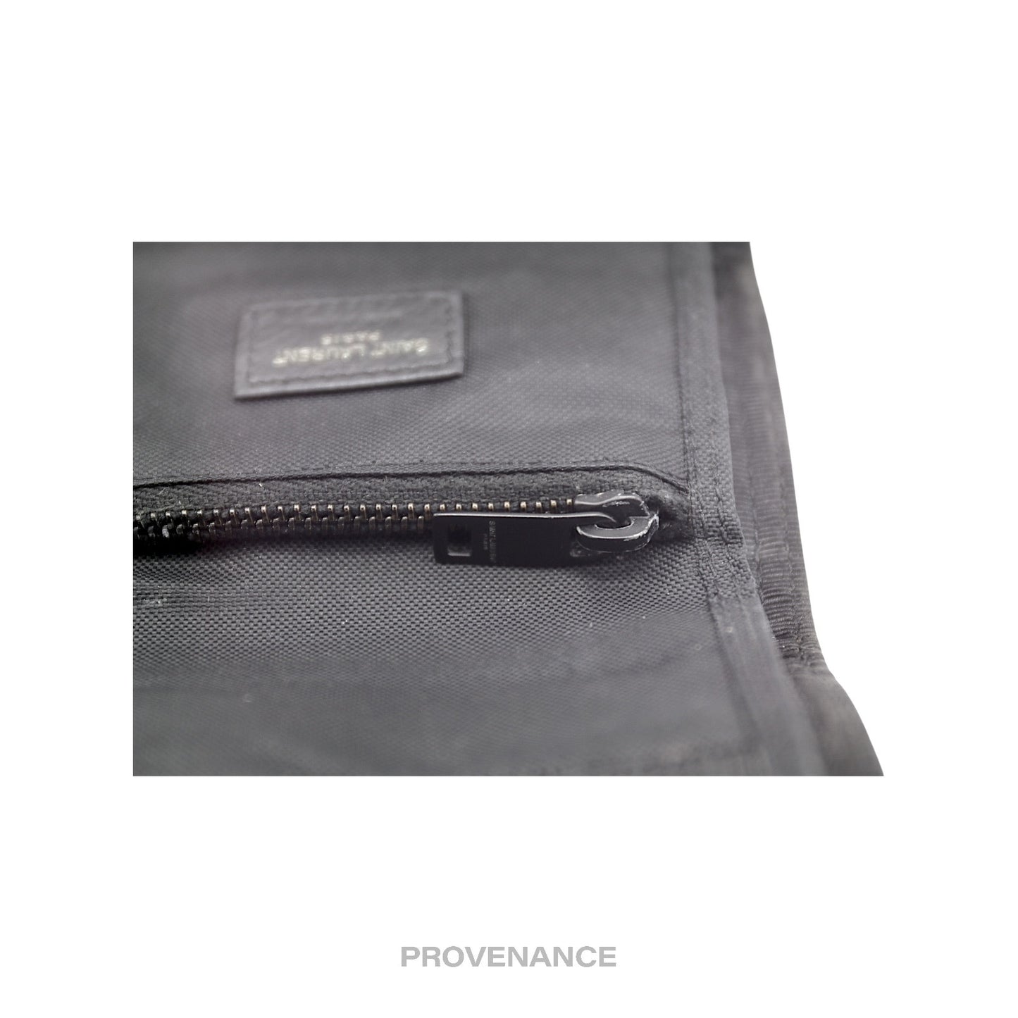 🔴 Saint Laurent Paris SLP Trifold Wallet - Black Technical