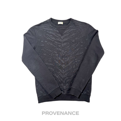 🔴  Saint Laurent Paris SLP Crewneck- Black Tiger Stripe