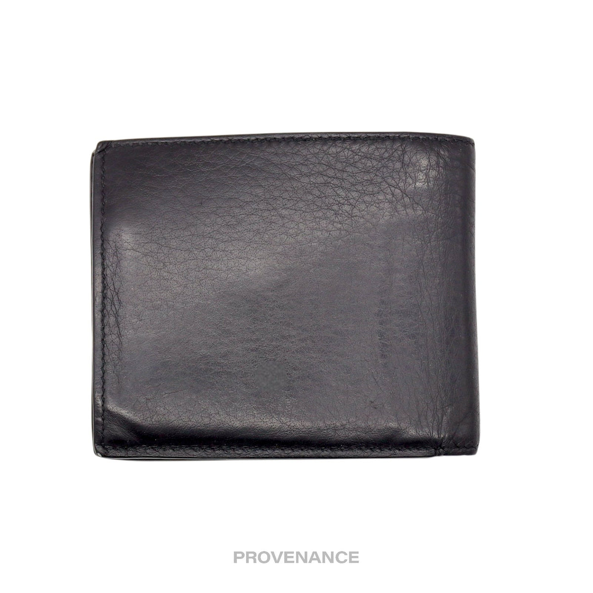 🔴 Balenciaga Logo Bifold Wallet - Black Leather
