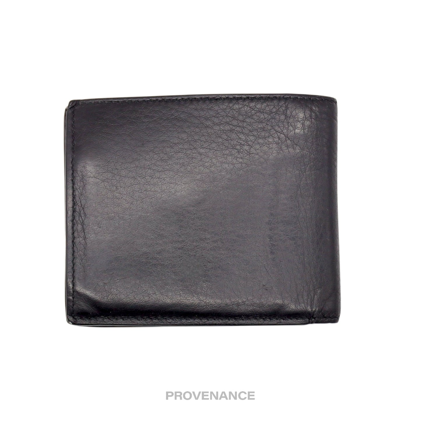 🔴 Balenciaga Logo Bifold Wallet - Black Leather