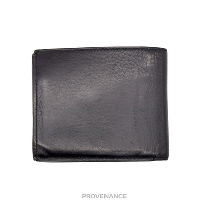 🔴 Balenciaga Logo Bifold Wallet - Black Leather