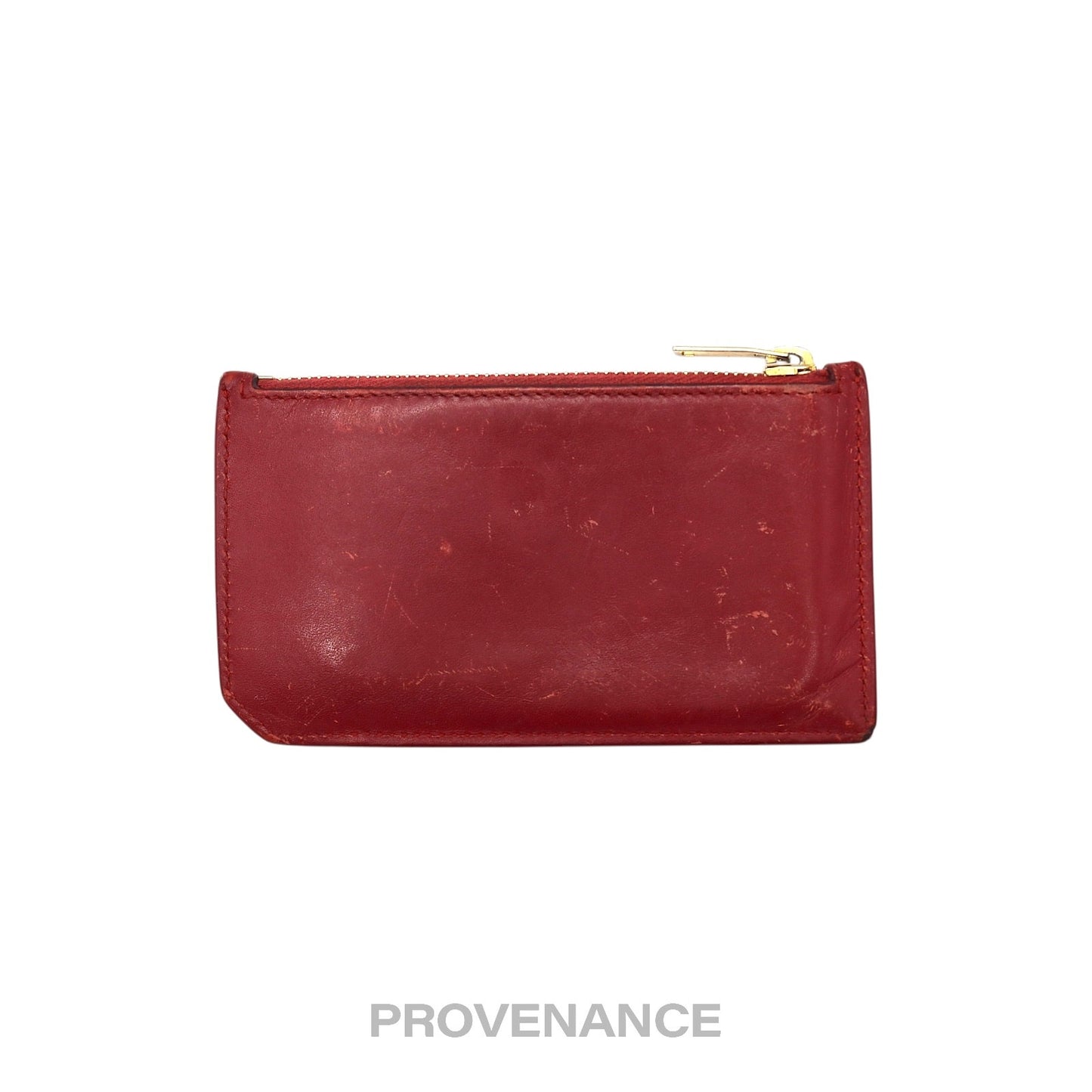 🔴 Saint Laurent Paris SLP Fragment Zip Card Wallet - Red