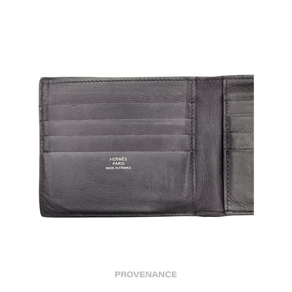 🔴 Hermès 8CC Bifold Wallet - Black Perforated H