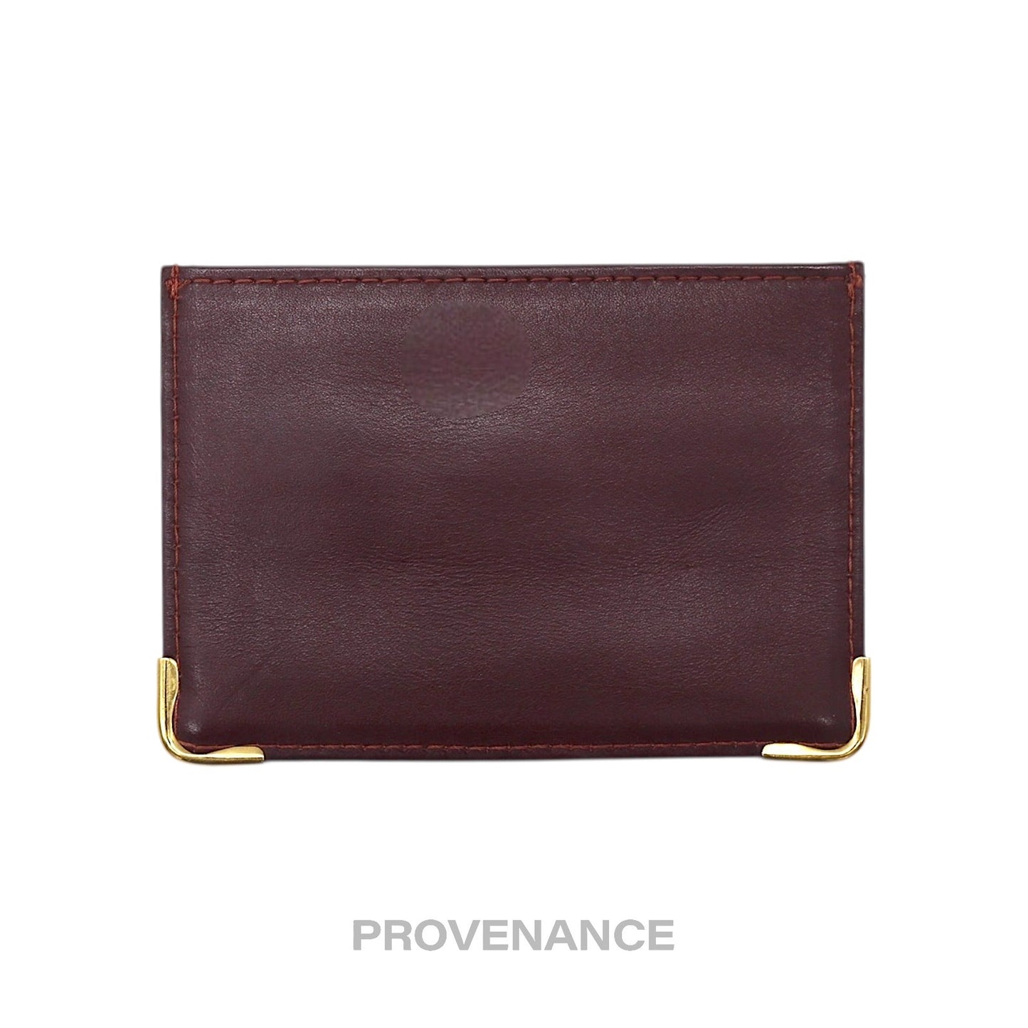 🔴 Cartier Card Holder Wallet - Burgundy Red Leather