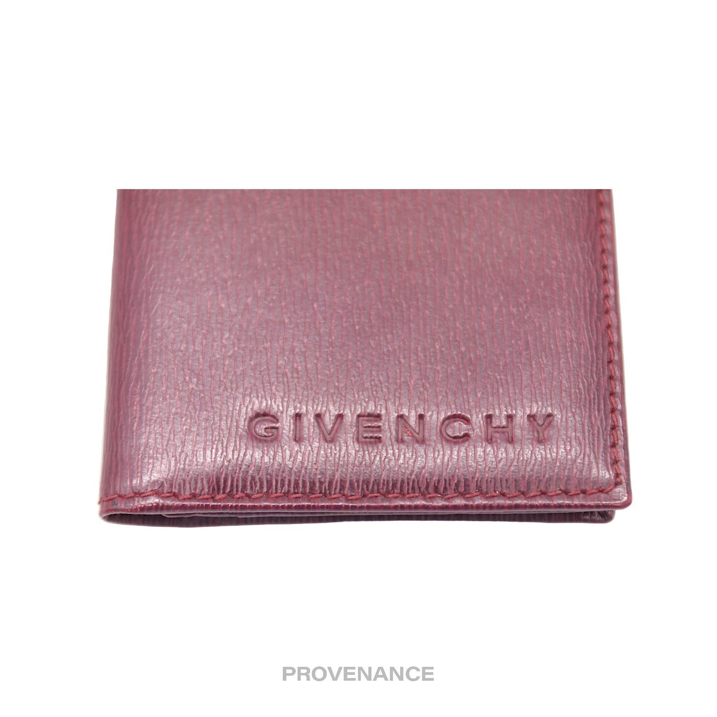 🔴 Givenchy Logo ID Pocket Organizer Wallet - Red Leather