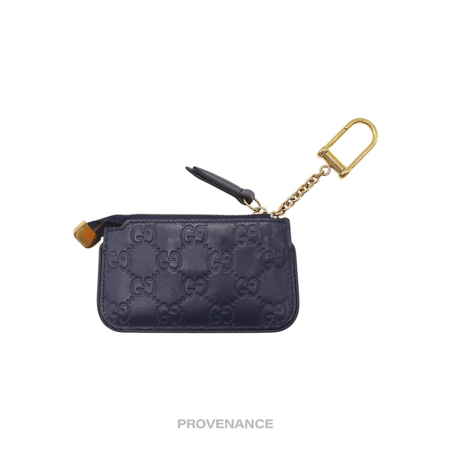 🔴 Gucci Key Pouch Cles - Navy GG Guccissima Leather