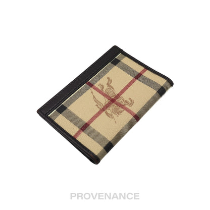 🔴 Burberry Pocket Organizer Wallet - Haymarket Check Brown