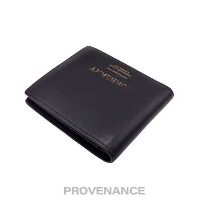 🔴 Burberry Address Logo Bifold Wallet - Black Leather