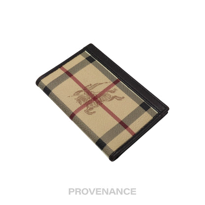 🔴 Burberry Pocket Organizer Wallet - Haymarket Check Brown
