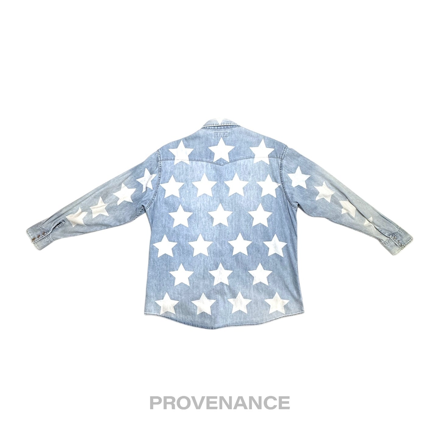 🔴 Saint Laurent Paris SLP Western Denim Shirt - Stars S