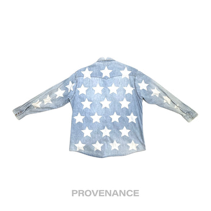 🔴 Saint Laurent Paris SLP Western Denim Shirt - Stars S
