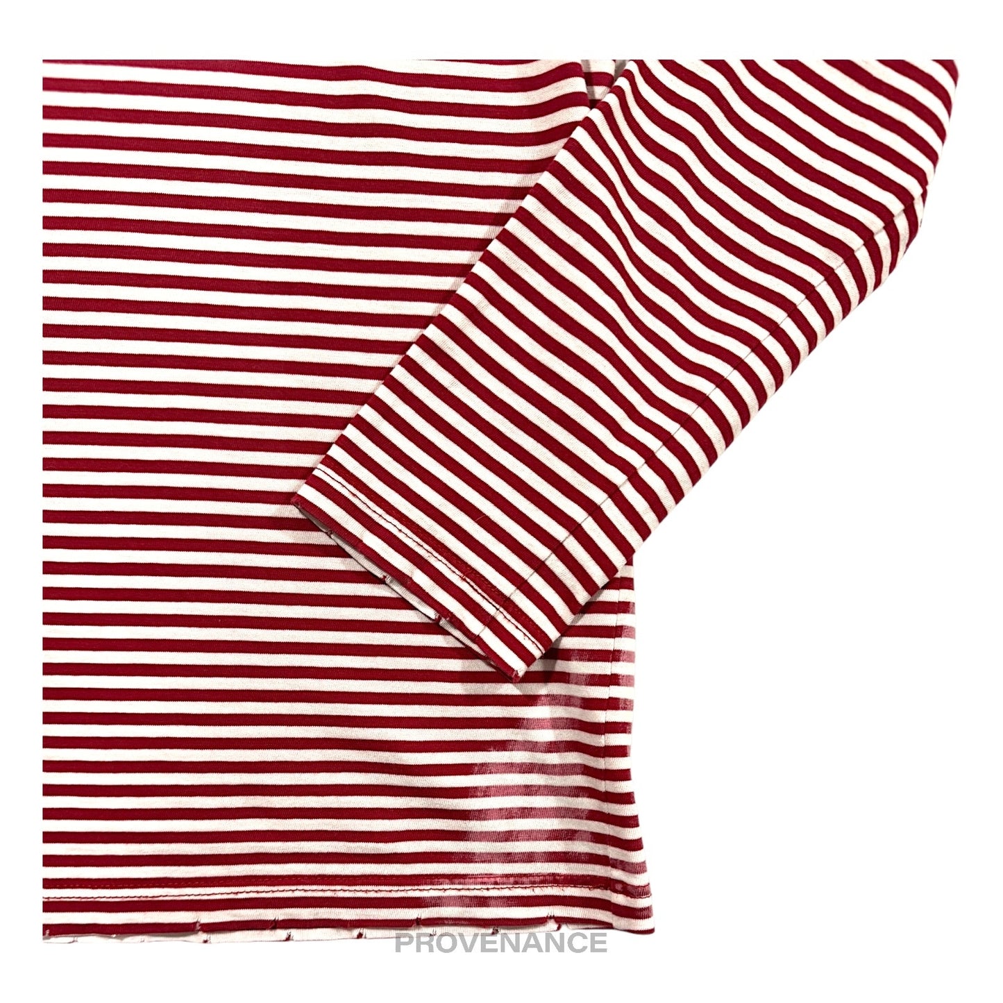 🔴 Balmain Striped Long Sleeve T-Shirt - Red White