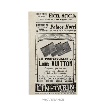 🔴 Louis Vuitton Antique Vintage Newsprint Ad - LV Wallets