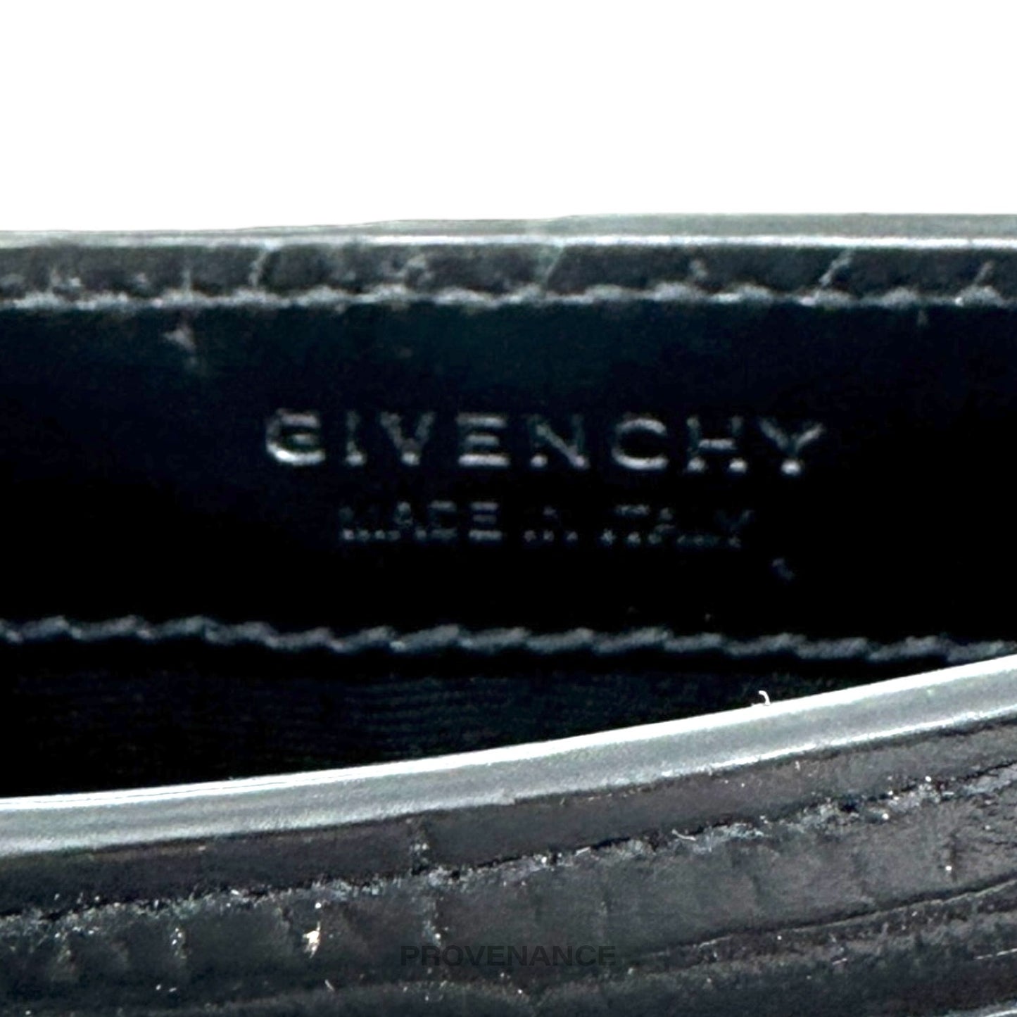 🔴 Givenchy Logo Card Holder - Black Croc Leather