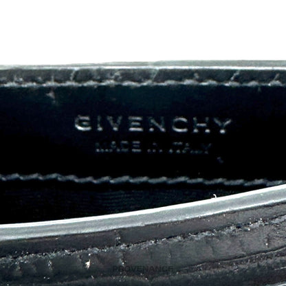 🔴 Givenchy Logo Card Holder - Black Croc Leather