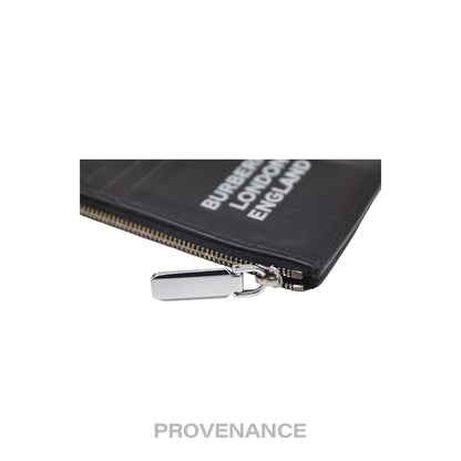 🔴 BURBERRY LONDON ENGLAND Zip Card Holder Wallet - Black