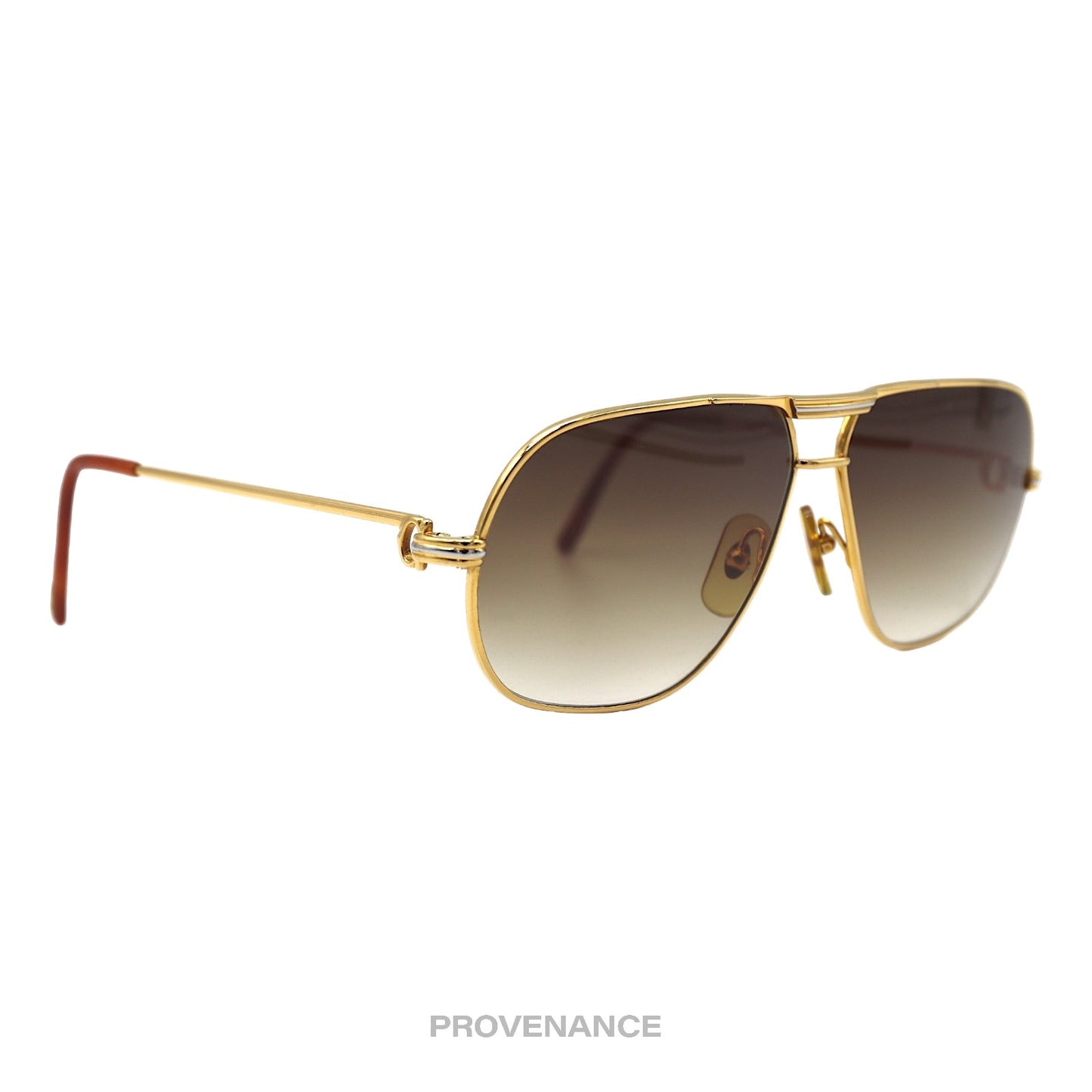 🔴 Cartier Tank Louis Vintage Sunglasses - Gold Brown 62 GM