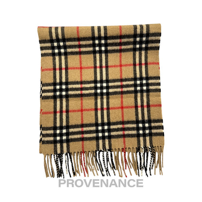 🔴 Vintage Burberrys Scarf Nova Check 100% Cashmere Camel