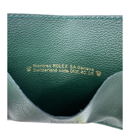 🔴 Rolex Card Holder Wallet - Green Leather