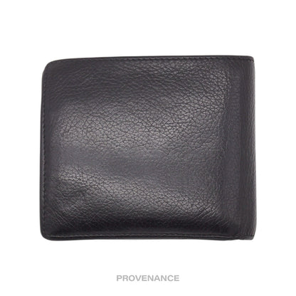 🔴 Balenciaga Logo Bifold Wallet - Black Leather