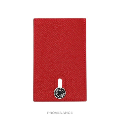 🔴 Hermes "POUR LOUIS XIII" Diabolo Card Holder Wallet - Red