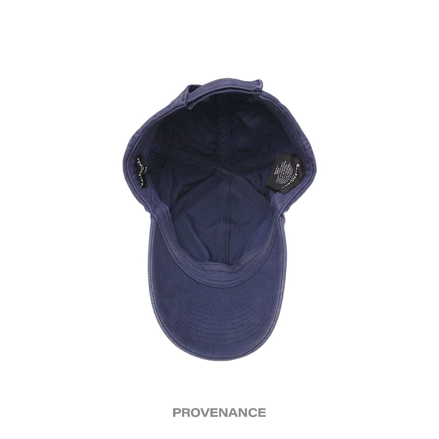 🔴 Balenciaga Embroidered Logo Cap - Washed Navy