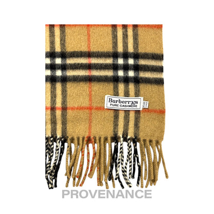🔴 Vintage Burberrys Scarf Nova Check 100% PURE CASHMERE