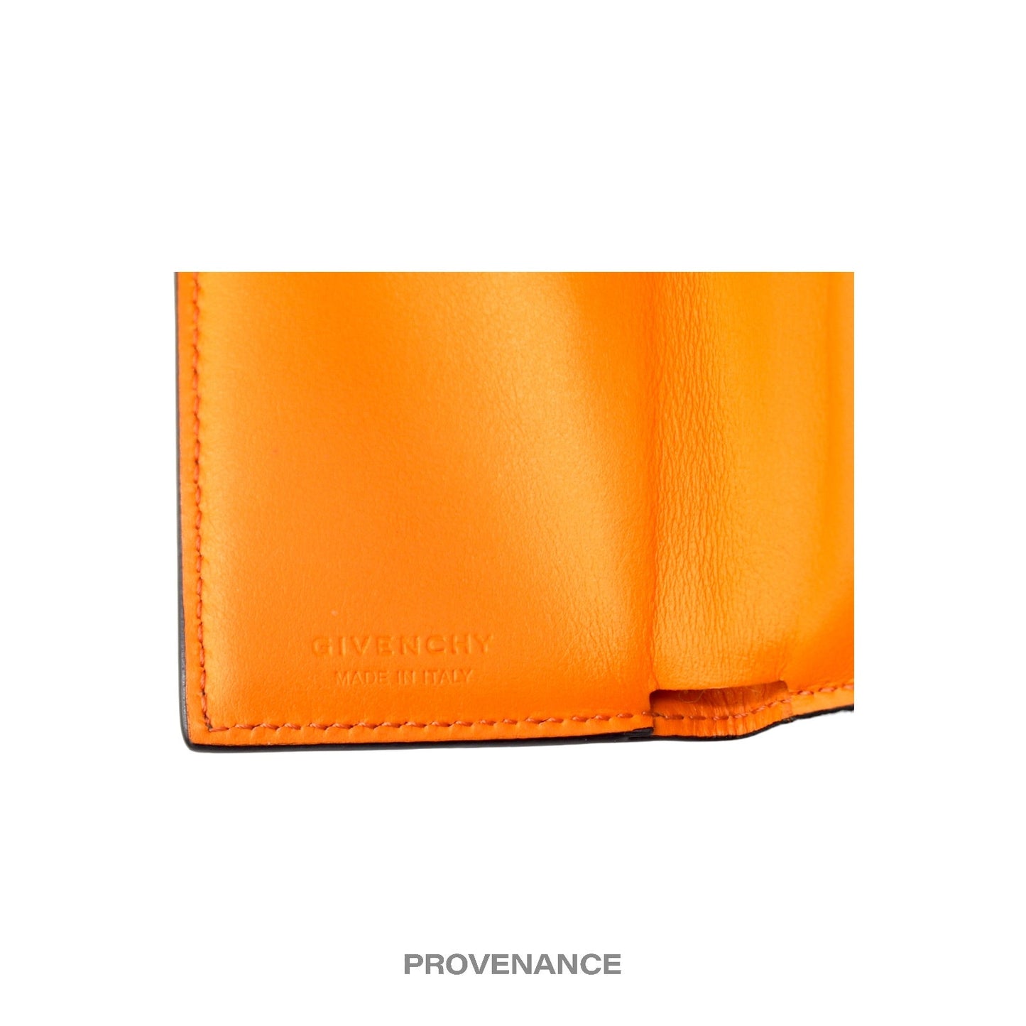 🔴 Givenchy Trifold Wallet - Grey Orange  Croc Leather