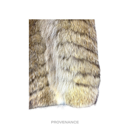 🔴 Coyote Full-Length Fur Coat - Brown Herringbone