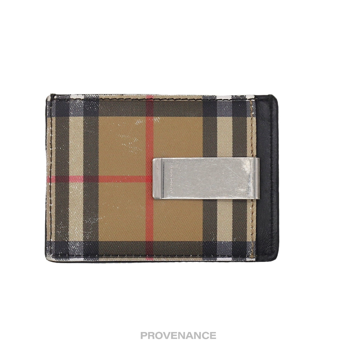 🔴 Burberry Money Clip Card Wallet - Nova Check Black