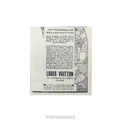 🔴 Louis Vuitton Antique Vintage Newsprint Ad - Trunks