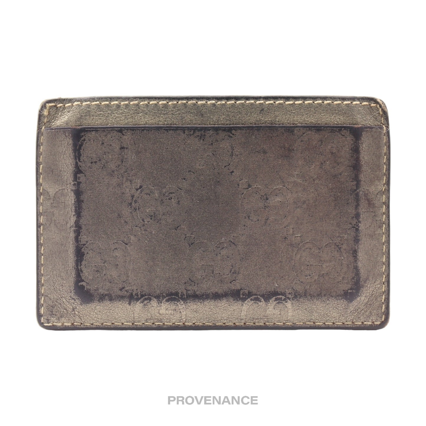🔴 Gucci Card Holder Wallet - Metallic Bronze Guccissima