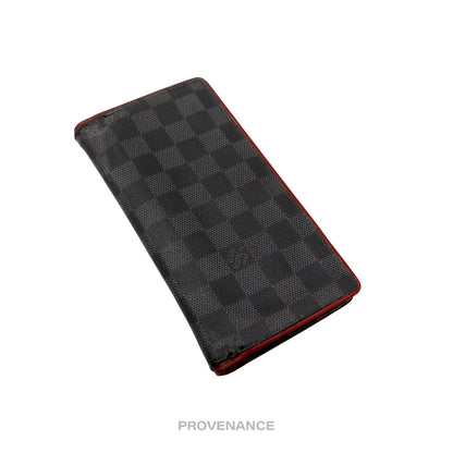 🔴 Louis Vuitton Brazza Long Wallet - Damier Graphite Red