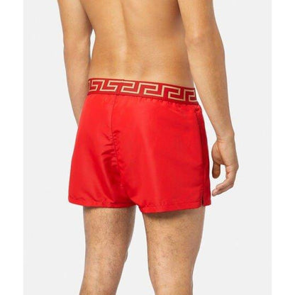 🔴 Versace Greca Medusa Border Swim Shorts - Red L