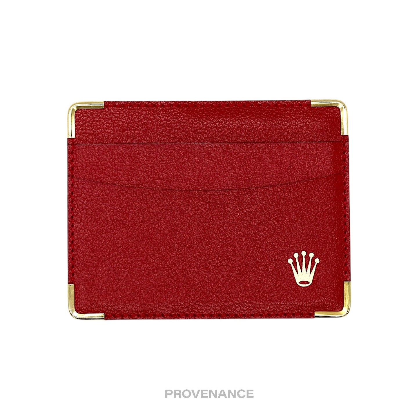 🔴 Rolex Card Holder Wallet - Red Leather