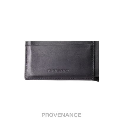 🔴 Burberry Address Logo Bifold Wallet - Black Leather