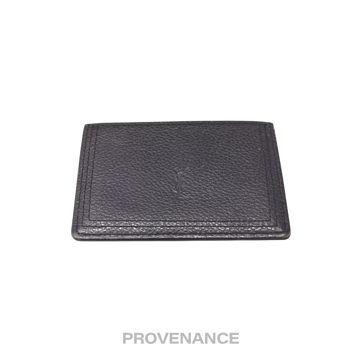 🔴 Saint Laurent Paris YSL Logo Card Holder Wallet - Black