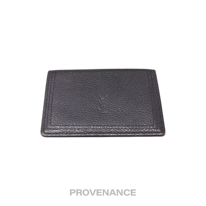 🔴 Saint Laurent Paris YSL Logo Card Holder Wallet - Black