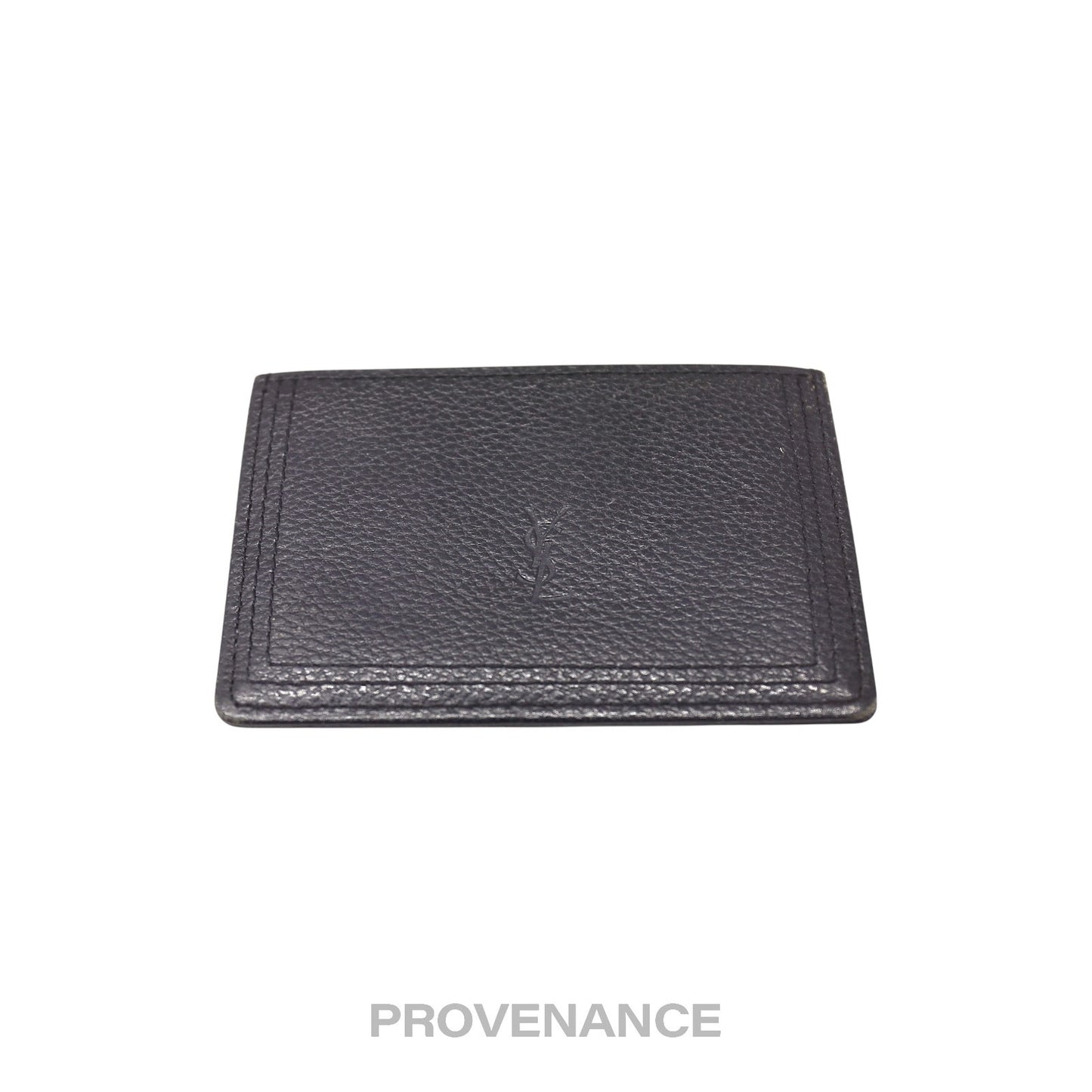 🔴 Saint Laurent Paris YSL Logo Card Holder Wallet - Black