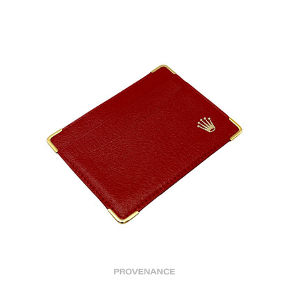 🔴 Rolex Card Holder Wallet - Red Leather II