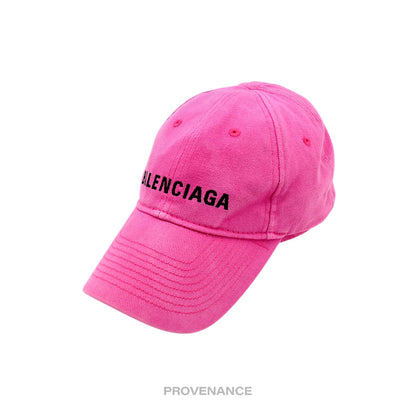 🔴 Balenciaga Embroidered Logo Cap - Washed Pink