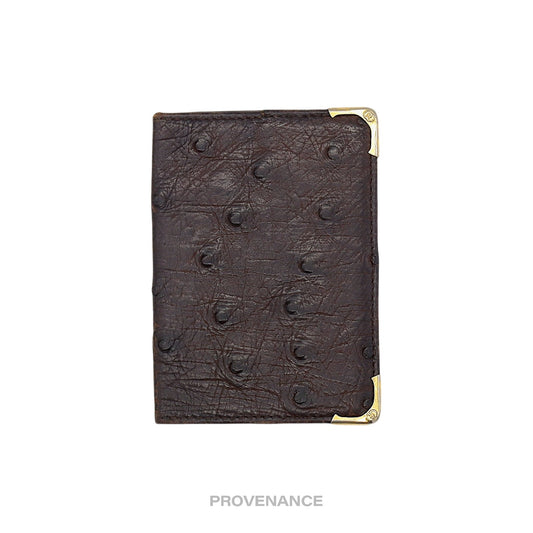 🔴 Gucci Pocket Organizer Wallet - Chocolate Ostrich Leather