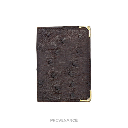 🔴 Gucci Pocket Organizer Wallet - Chocolate Ostrich Leather