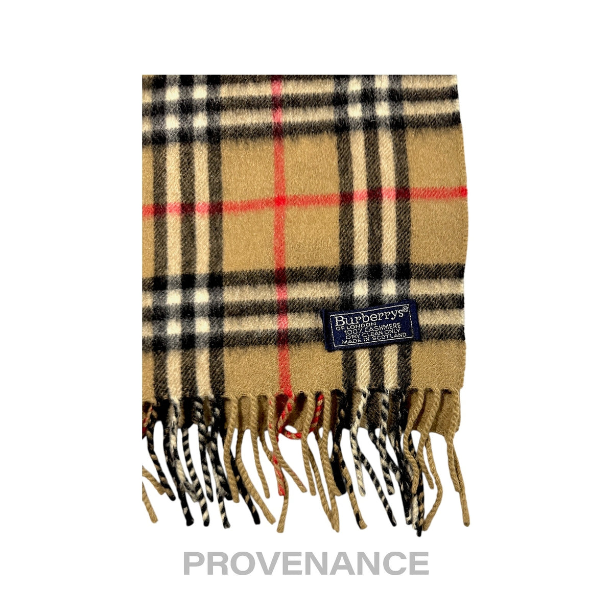 🔴 Vintage Burberrys Scarf Nova Check 100% Cashmere Camel